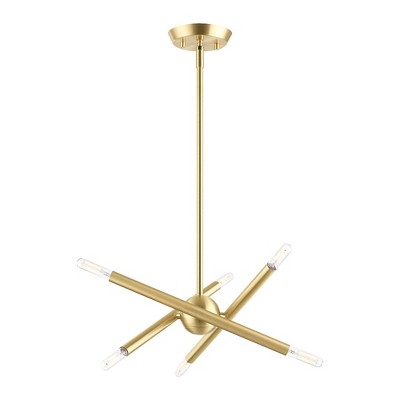 Livex Lighting Soho 6 - Light Chandelier in  Satin Brass
