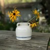 Vintage Crackle Vase with Handles Blue Stripe Stoneware by Foreside Home & Garden - 3 of 4