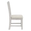Lexin Padded Dining Side Chair Antique White/Dark Oak - miBasics: Distressed Cut-Out Backrest, Gray Upholstered, Wood Legs - 3 of 4