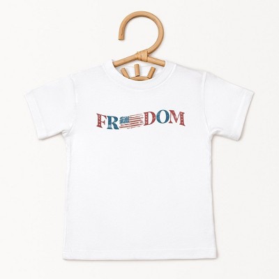 The Juniper Shop Distressed Freedom American Flag Toddler Short Sleeve Tee