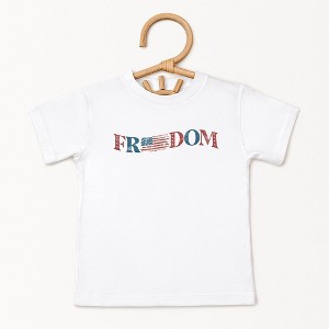 The Juniper Shop Distressed Freedom American Flag Toddler Short Sleeve Tee - 1 of 2
