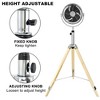 BestParts 10" Tripod Pedestal Fan, 3-Speed Adjustable, Multi-Angle Airflow, Metal & Wood Design, Silver - 3 of 4