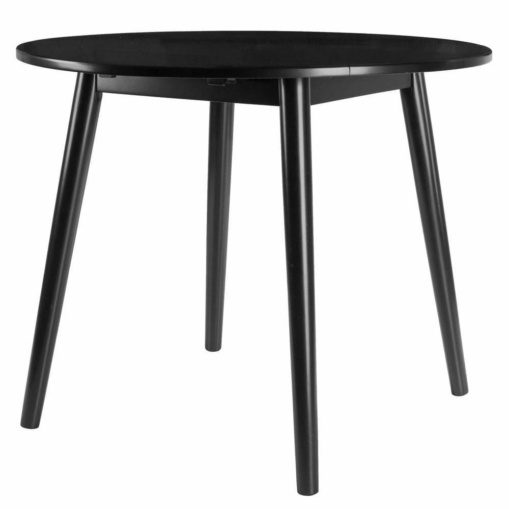 Photos - Garden & Outdoor Decoration 36" Moreno Round Drop Leaf Dining Table Black - Winsome: Space-Saving, Seats 4