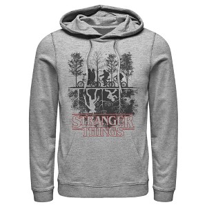 Men's Stranger Things Biking in Upside Down Pull Over Hoodie - 1 of 4