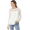 INSPIRE CHIC Women's Elegant Lace Sleeve Scalloped Trim Summer Casual Chiffon Blouse - image 2 of 4