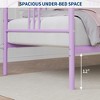 Twin Daybed, Sturdy Metal Day Bed with Steel Slat Support, Arched Headboard Sofa Bed for Living Room, Bedroom and Guest Room, Purple - 2 of 4