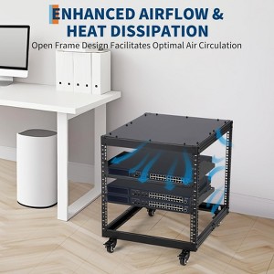20U Open Frame Server Rack, 23"-40" Adjustable Depth, Wall Mount & Free Standing Network Rack , Holds All Your IT/AV Equipment Rack - 1 of 4