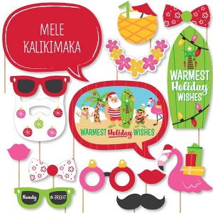 Big Dot of Happiness Tropical Christmas - Beach Santa Holiday Party Photo Booth Props Kit - 20 Count - 1 of 4