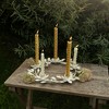 Floral Wreath 5 Taper Candle Holder Antique White Metal by Foreside Home & Garden - 2 of 4