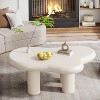 Hommoo Cloud-Shaped Coffee Table, Modern Center Table with 4 Solid Legs - 3 of 4