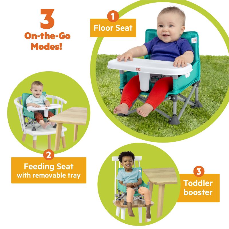 Bright Starts Pop N Sit Portable Booster Seat - Teal, 2 of 16