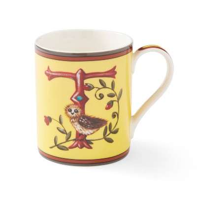 Kit Kemp by Spode 12oz Alphabet Mug, Unique Stylish Monogram, Fine China, Dishwasher Safe, Personalized Initial, Fabulous Mug with Gift Box