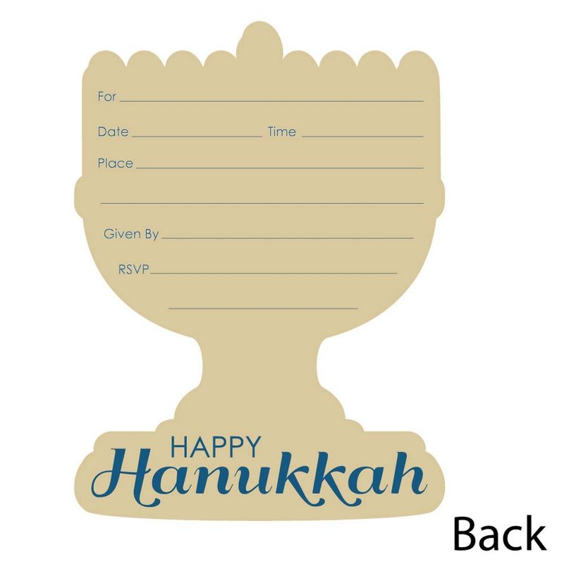 Big Dot of Happiness Happy Hanukkah - Shaped Fill-in Invitations - Chanukah Invitation Cards with Envelopes - Set of 12, 3 of 7