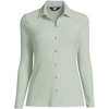 Lands' End Women's Long Sleeve Wide Rib Button Front Polo - 2 of 2