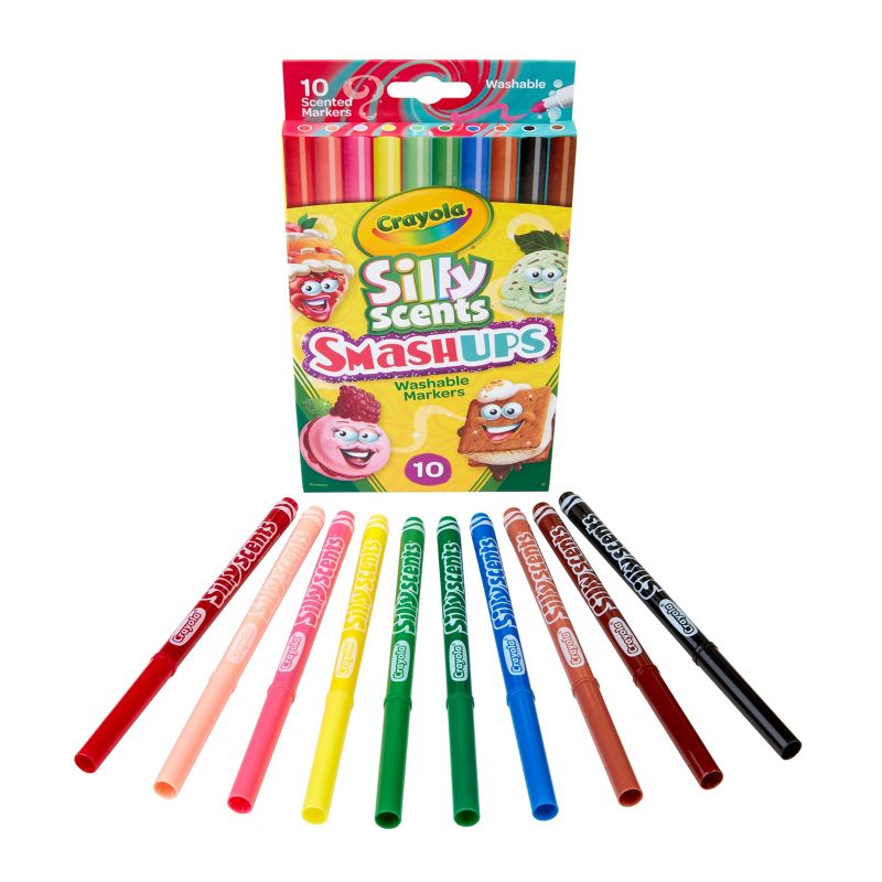 Crayola 10pk Silly Scents Smash Ups Slim Washable Markers, 2 of 8