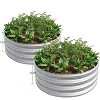 Kumasinova 32.08x11.4" Tall Raised Garden Bed,1 PC/2 PCS Metal Raised Beds for Plants,Vegetables,Flower Herb,Outdoor Round Garden Raised Planter Box - 2 of 4