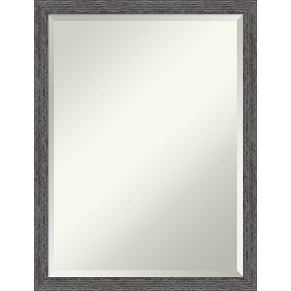 Photos - Wall Mirror 20" x 26" Pinstripe Thin Framed Bathroom Vanity  Gray - Amanti