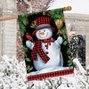 Red Checkered Snowman Winter House Flag Cardinal Fir Berries 28" x 40" Briarwood Lane - 4 of 4
