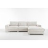 Yukimo Nordic-style L-shaped Flannel Fabric Sofa, Wooden Frame Combination Sofa Minimalist Living Room Furniture - 2 of 4