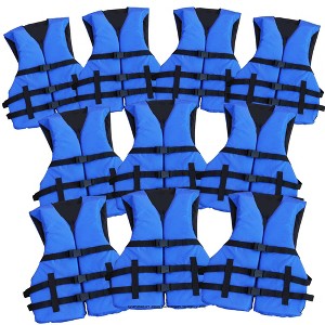 10 Pack Life jacket paddle vest; Coast Guard approved Type III PFD life vest flotation device; Jet ski, wakeboard, kayak - 1 of 4