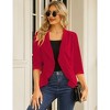 Coolmee Women's Casual Blazers 3/4 Sleeve Open Front Lightweight Cardigan Drape Ruffles Work Office Suit Blazer Jackets - 4 of 4