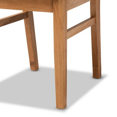 Mid-Century Modern Black Fabric and Oak Wood Cane Arm Chair
