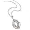 Black Bow Jewelry Polished and Floral Marquise Shaped Necklace in Sterling Silver, 18 in - 2 of 4