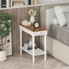 Costway 2-tier End Side Narrow Table Nightstand w/ drawer for Living Room Bedroom - 3 of 4