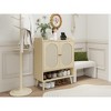 TIRAMISUBEST 2-Door Shoe Cabinet - Natural Wood Freestanding Storage for Entryway, Hallway or Closet - 2 of 4