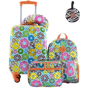 Travelers Club Kids' 5pc Hardside Checked Spinner Luggage Set - 1 of 4
