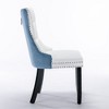 Kumasinova Modern PU & Velvet Upholstered Dining Chairs, Set of 2 High-end Tufted Solid Wood Frame Kitchen Chairs with Decorative Nailhead Trim - 2 of 4