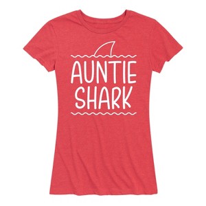 Women's - Instant Message - Auntie Shark Short Sleeve Graphic T-Shirt - 1 of 4