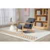 Ridstar Modern Fabric Accent Chair, Armchair with Wooden Frame & Lumbar Support for Living Room & Bedroom-Grey - 2 of 4