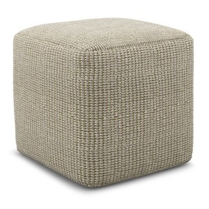 NicBex Chic Square Woven Pouf Ottoman Multicolored Footstool for Living Room, Bedroom,Cream/Natural - 1 of 4