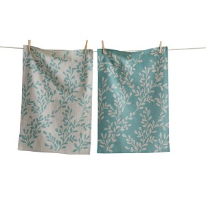 Tag Canyon Print Leafy Vine Dish Towel Set - Light Blue Kitchen Textiles, Everyday Use, Machine Washable, 26" x 18" - 1 of 1
