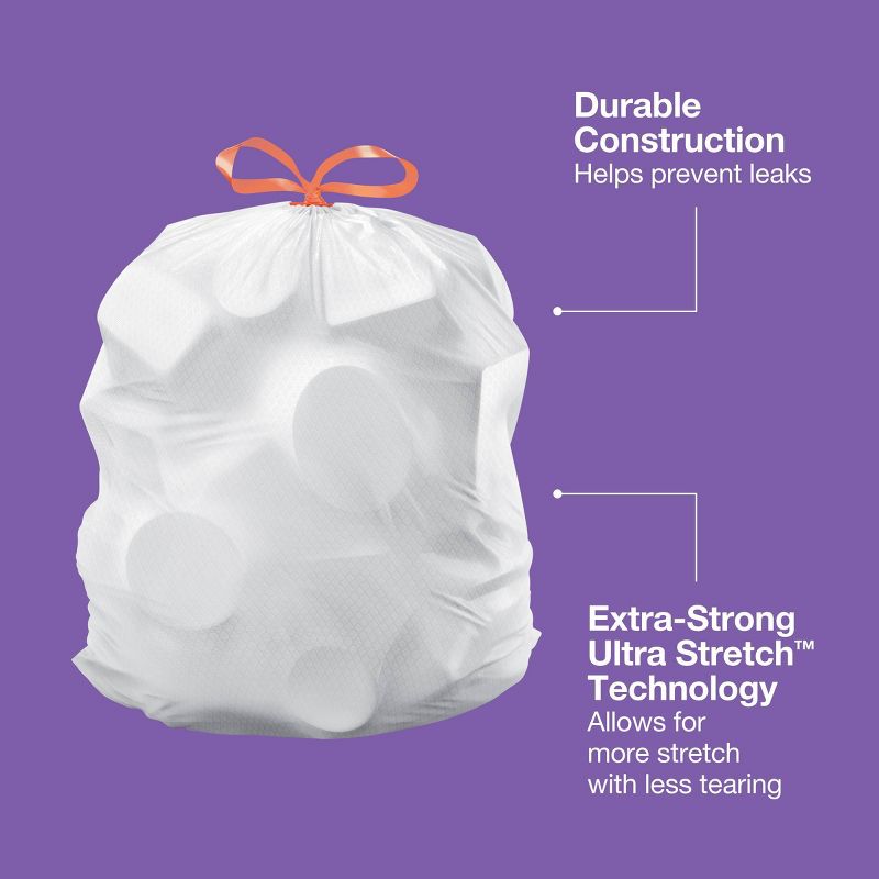 UltraStretch Tall Kitchen Drawstring Trash Bags - Lavender Scent - 13 Gallon/50ct - up &#38; up&#8482;, 5 of 6