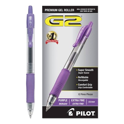 Pilot G2 Extra Fine Gel Ink Pen, 0.5mm - Purple Ink ( 12 Per Set)