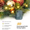 30 Inch Christmas Wreath with Lights, Lighted Large Outdoor Christmas Door Wreath with 40 Battery Operated - 4 of 4