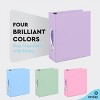 Enday 3 Ring Binder, Round Ring Pastel With Clear View Cover for Letter Size 8.5 x 11'' Paper & 2 Inside Pockets - 4 of 4