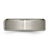 Black Bow Jewelry Men's 7mm Titanium 1/20ctw Diamond Brushed Beveled Standard Fit Band - 3 of 4