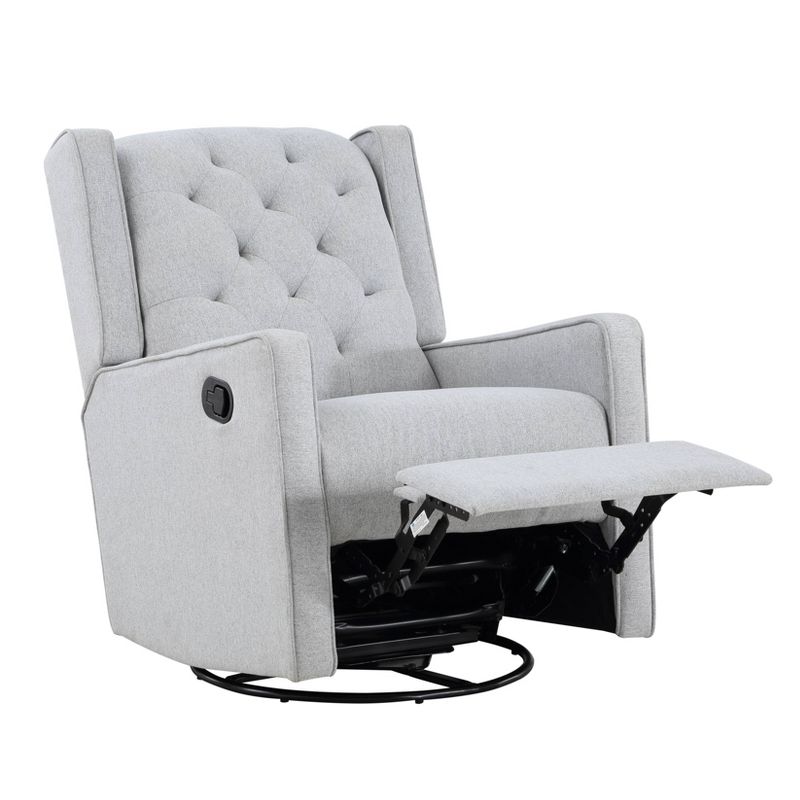 Suite Bebe Bryton Gliding Swivel Recliner Accent Chair - Tufted Brushed Tweed Fabric, 5 of 9