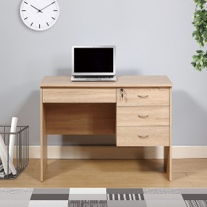 NicBex Home Office Desk 39.5" L Modern Writing Desk with 3 Lockable Drawers on Metal Slides and Wooden Frame for Office, Study, Living Room - 1 of 4