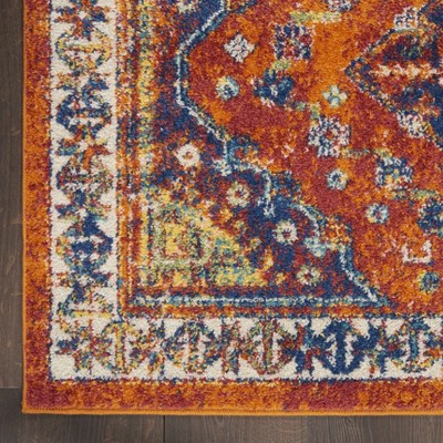 Bohemian Spirit Orange Diamond Synthetic 5'3" x 7'3" Area Rug