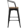 Modway Promenade Bar Stool Set of 2 - Powder Coated Steel , metal/powder coating (antique), bamboo seat(painted), Plastic foot pad, Chair Weight Capa - 3 of 4