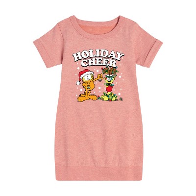 - Garfield - Feliz Navi Dog Graphic Short Sleeve Fleece Dress
