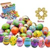 Joyfy 72Pcs 3" Easter Eggs Plastic Printed Bright Eggs with Golden Eggs for Easter Egg Exchange Gifts, Party Favor Goodie Bags - 2 of 4