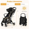 Infans Baby Stroller, Lightweight Infant Stroller with Aluminum Frame, 5-Point Harness, Adjustable Backrest & Canopy, One-hand Folding Infant Carriage - image 2 of 4