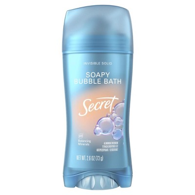 Secret Fresh Invisible Solid Antiperspirant & Deodorant for Women, Bubble Bath, 2.6oz