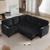 TiramisuBest 6-Seat Modular Corduroy Sectional Sofa, L-Shaped Couch with Footstool, Storage, Removable Covers, Olive Green - 2 of 4