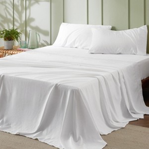 Full Size Bed Sheets - 4 Pieces Soft Full Sheet Set - Breathable & Cooling - Hotel Luxury - Easy Care Polyester Microfiber Bedding for Women, Men, Whi - 1 of 4